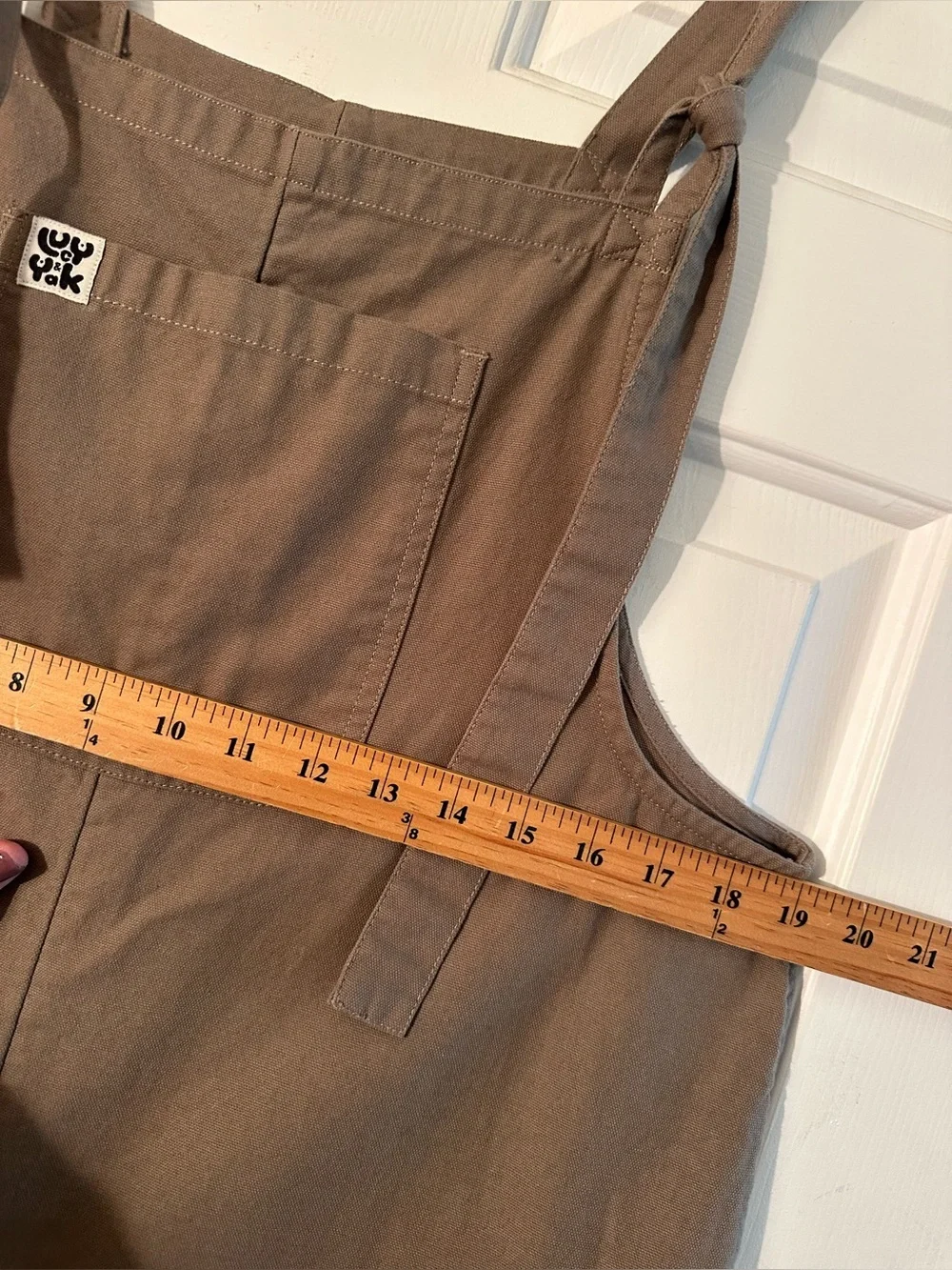 LUCY & YAK 6/8 Streetwear Utility Organic Cotton Jumpsuit Overalls Cappuccino